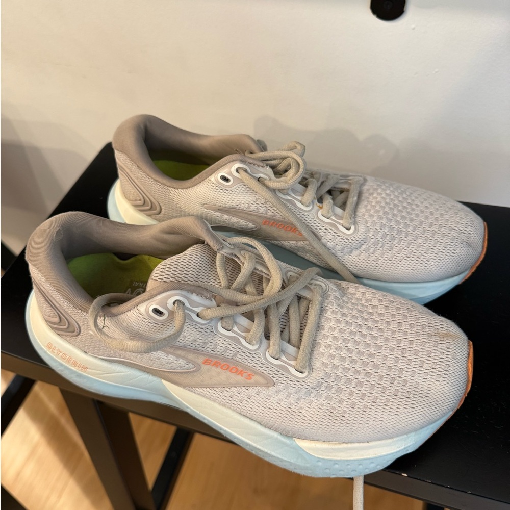 Brooks Gray and White Athletic Shoes